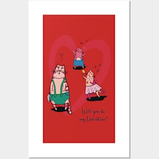 Will you be my Valentine? Posters and Art